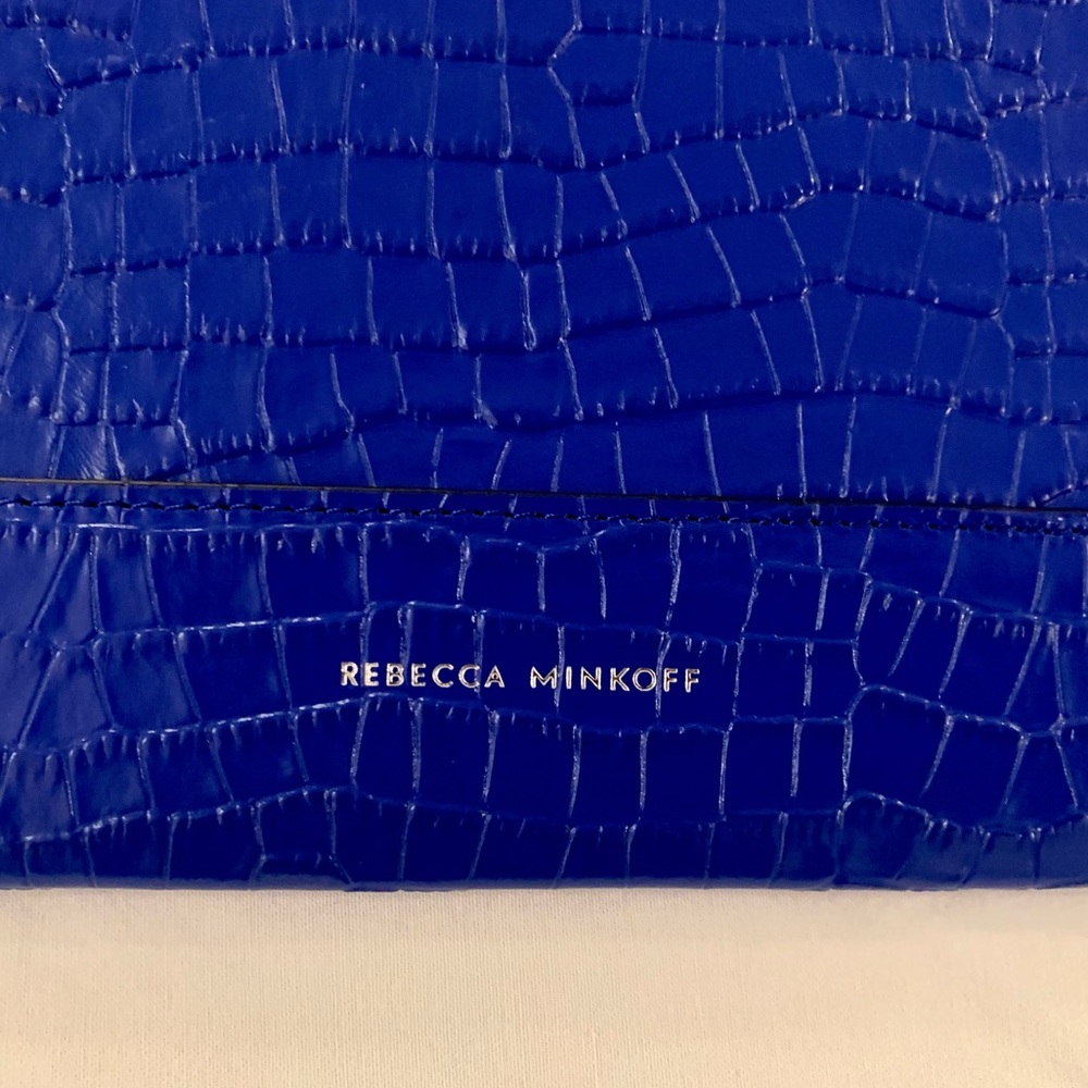 Blue Croc Rebecca Minkoff Leo Envelope Clutch! - Picture 3 of 11